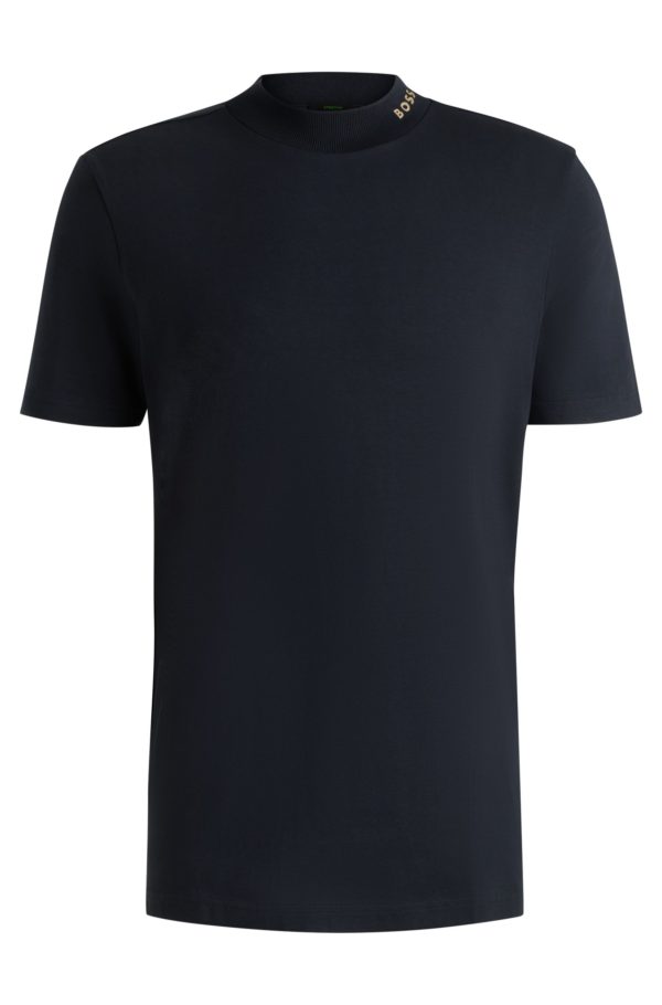 Hugo Boss T-shirt en coton stretch avec logo au col