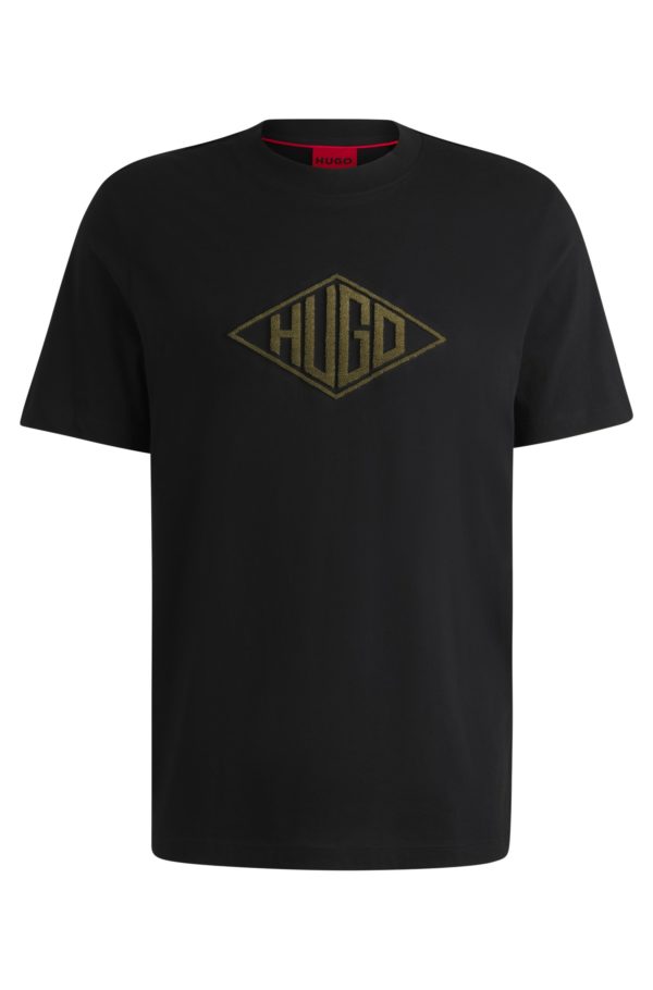 Hugo Boss T-shirt en jersey de coton à logo géométrique brodé