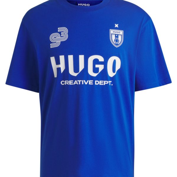 T-shirt en jersey de coton avec imprimés d’inspiration football – Hugo Boss