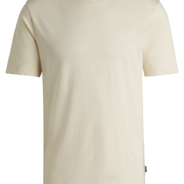 T-shirt en jersey de coton avec détail logoté – Hugo Boss