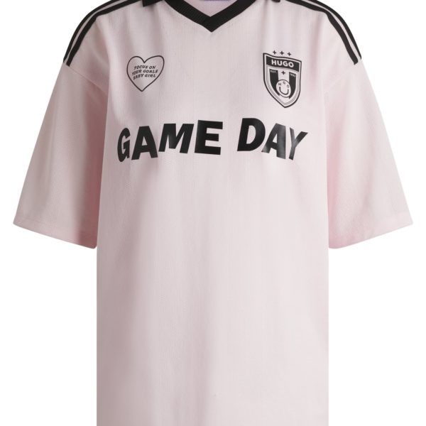 Hugo Boss T-shirt en mesh inspiré du football avec logo Happy HUGO