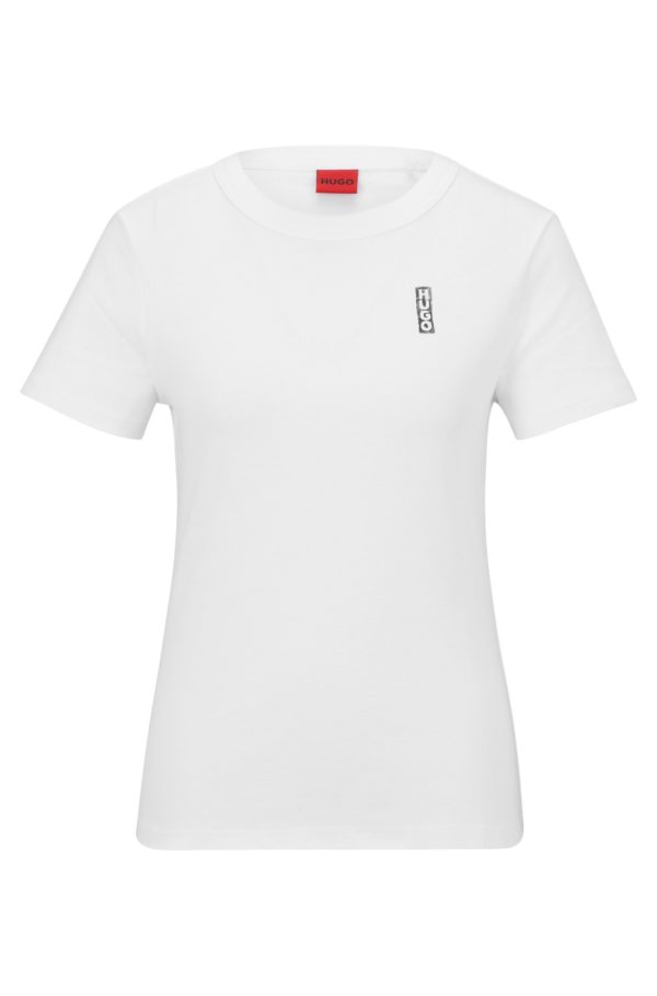 Hugo Boss T-shirt en pur coton avec logo effet marqueur