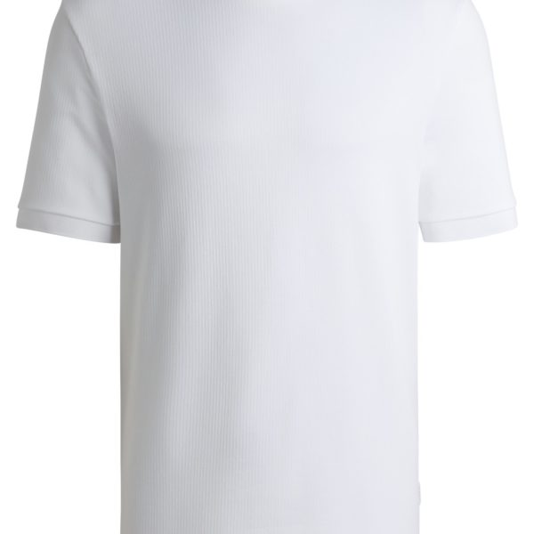 T-shirt regular en seersucker de coton mélangé – Hugo Boss