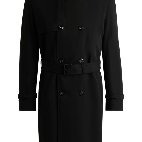 Trench déperlant avec ceinture à boucle – Hugo Boss
