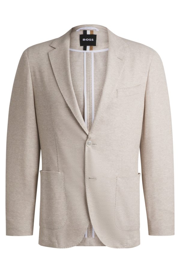 Hugo Boss Veste Regular à motif en lin et coton