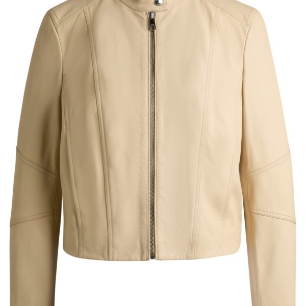Hugo Boss Veste Regular en cuir grainé
