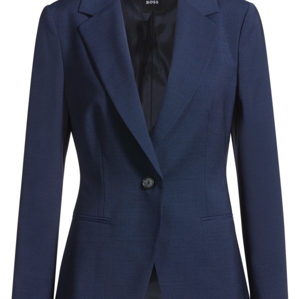 Hugo Boss Veste Regular en laine vierge à micro carreaux