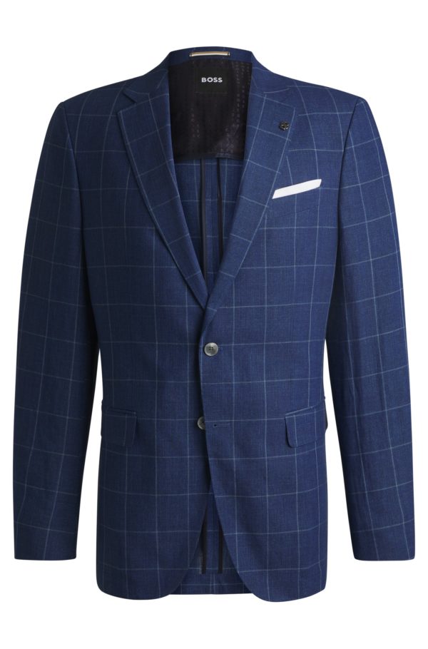 Hugo Boss Veste Slim en mélange de lin à carreaux