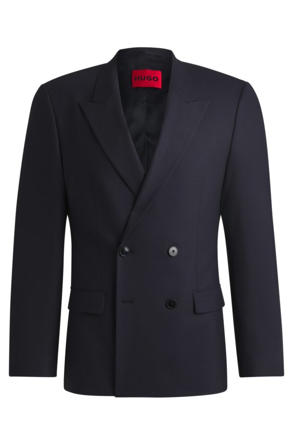Hugo Boss Veste Slim en popeline stretch de laine mélangée