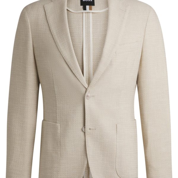 Hugo Boss Veste Slim en tweed stretch à micro motif