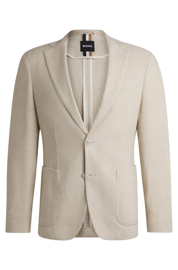 Hugo Boss Veste Slim en tweed stretch à micro motif