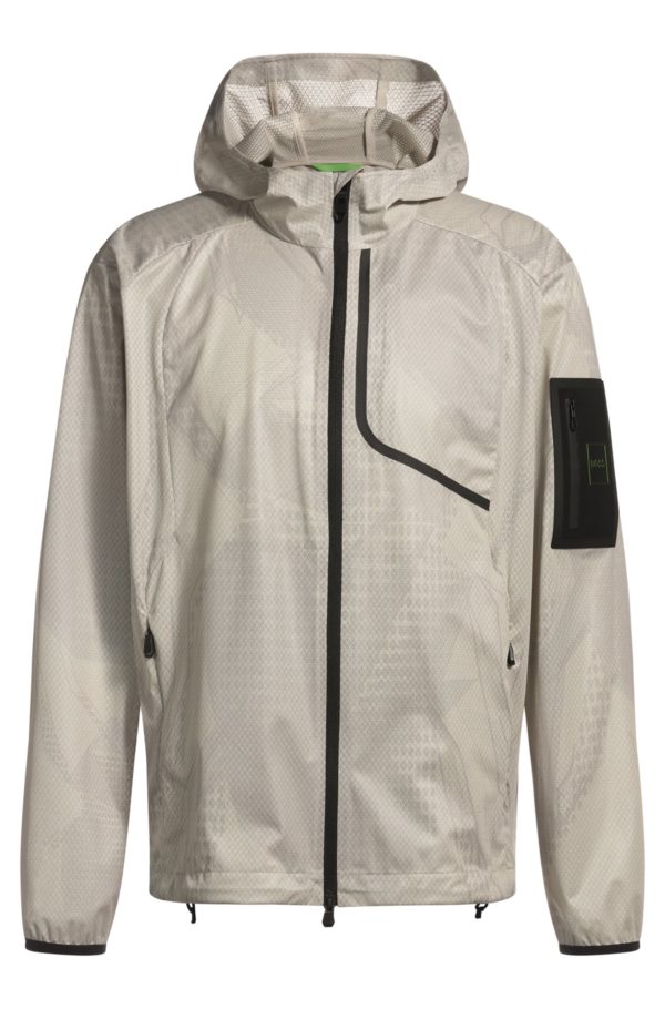 Hugo Boss Veste à capuche en mesh laminé à imprimé intégral