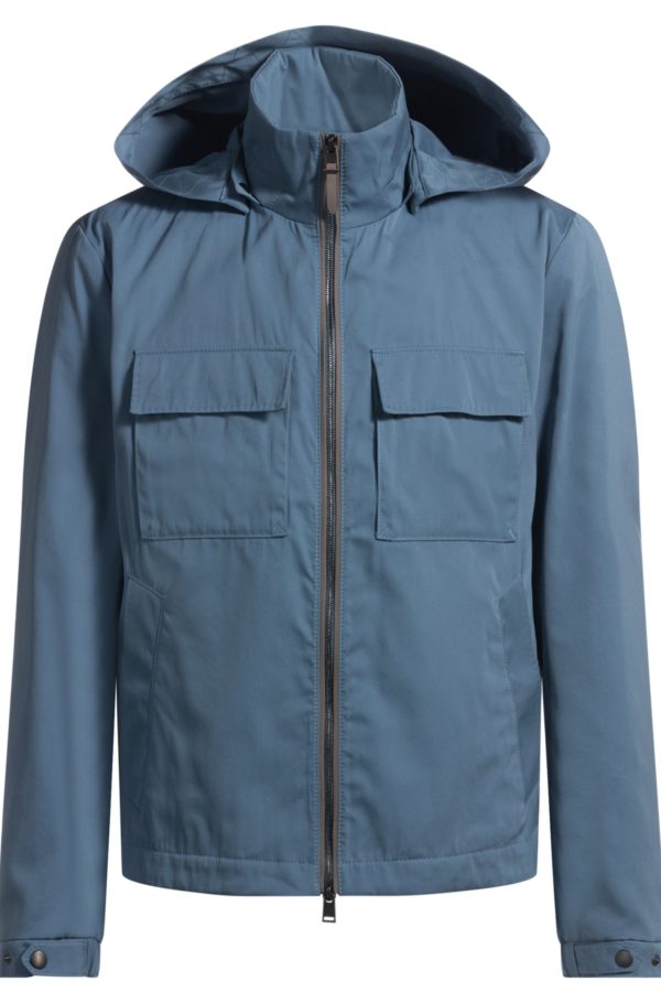 Hugo Boss Veste à capuche en twill de coton et soie