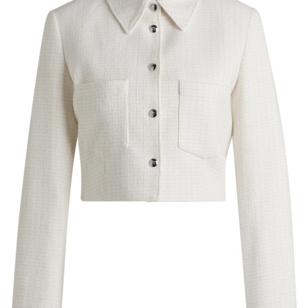 Hugo Boss Veste courte Regular en coton bouclette mélangé