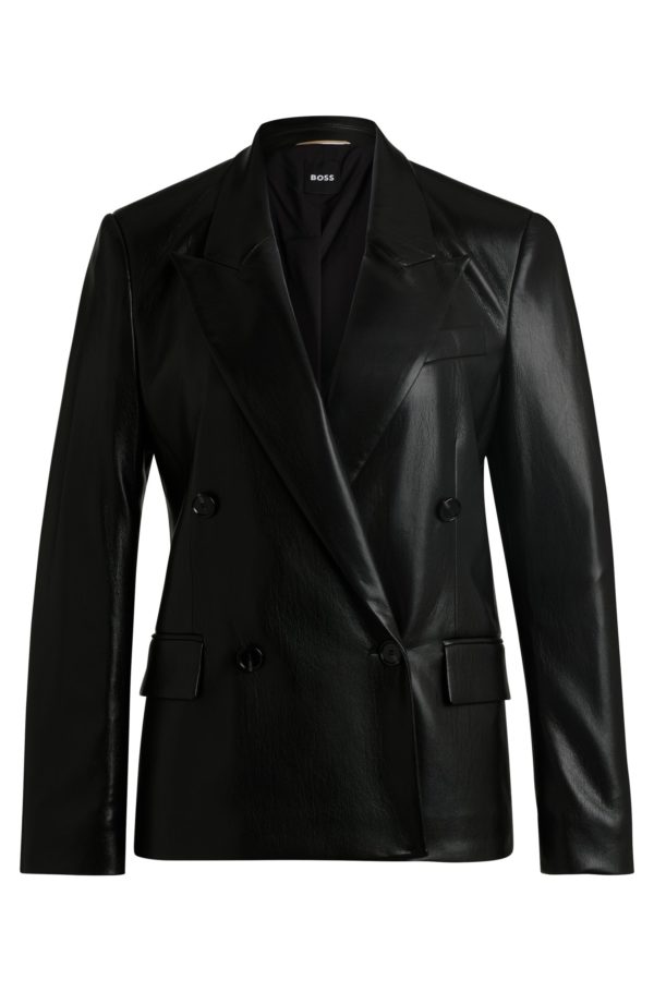 Hugo Boss Veste croisée Regular en similicuir