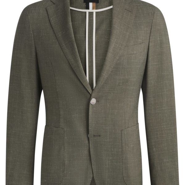 Hugo Boss Veste de costume Slim en laine vierge et lin
