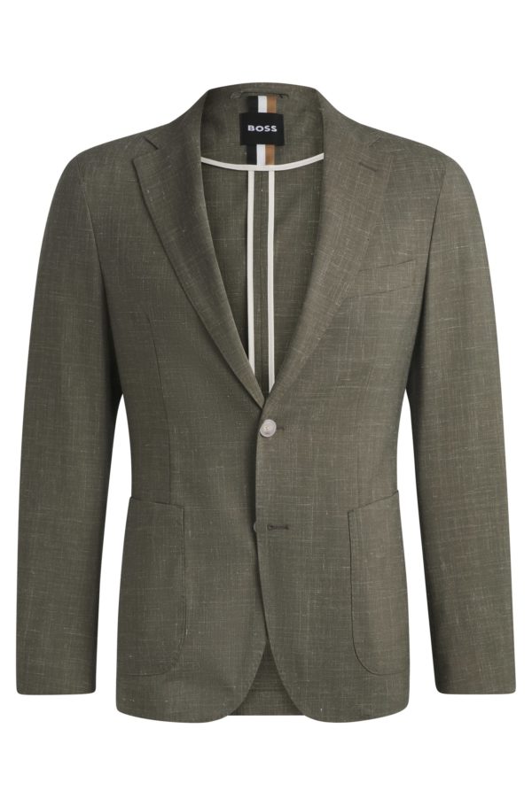 Hugo Boss Veste de costume Slim en laine vierge et lin