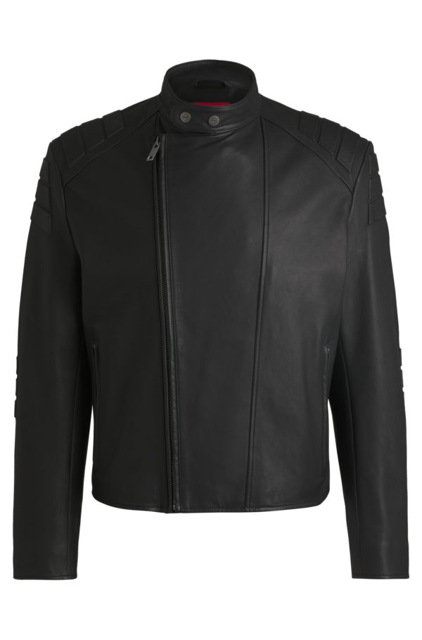 Hugo Boss Veste en cuir d’inspiration sport automobile avec détails en relief
