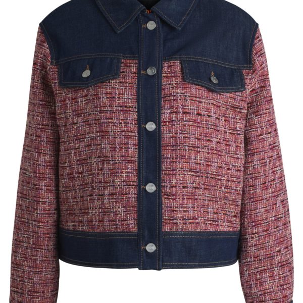 Hugo Boss Veste en tweed multicolore avec finitions en denim
