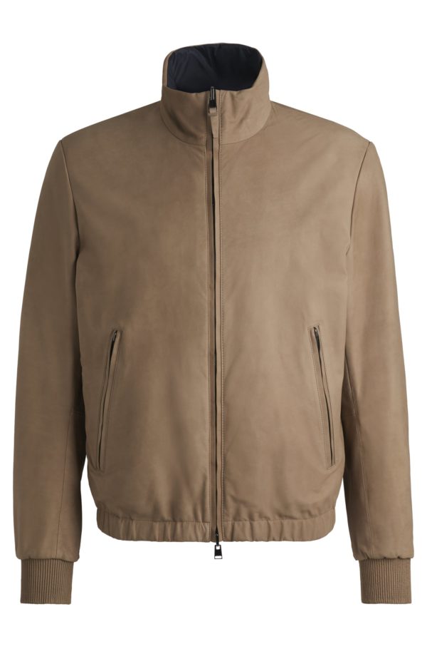 Hugo Boss Veste réversible en nubuck avec fermeture éclair à double curseur