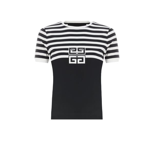 T-shirt rayé avec logo brodé - Givenchy