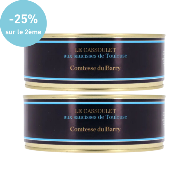 Lot de 2 cassoulets aux saucisses de Toulouse 850g-Comtesse du Barry
