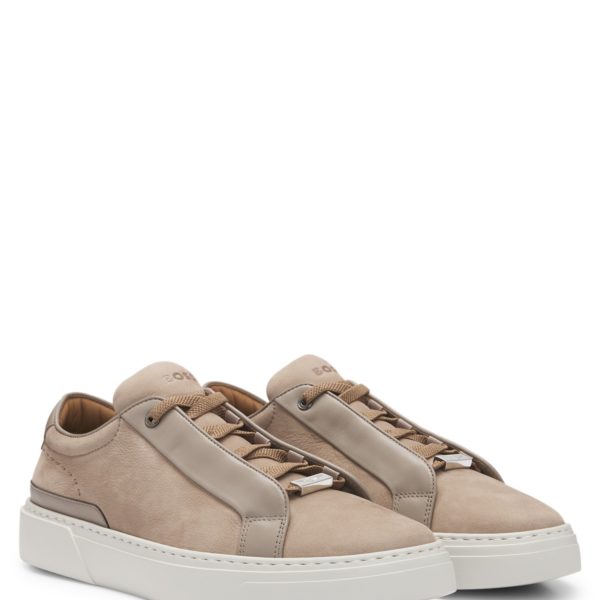 Hugo Boss Baskets en cuir grainé BOSS x ASTON MARTIN avec lacets invisibles