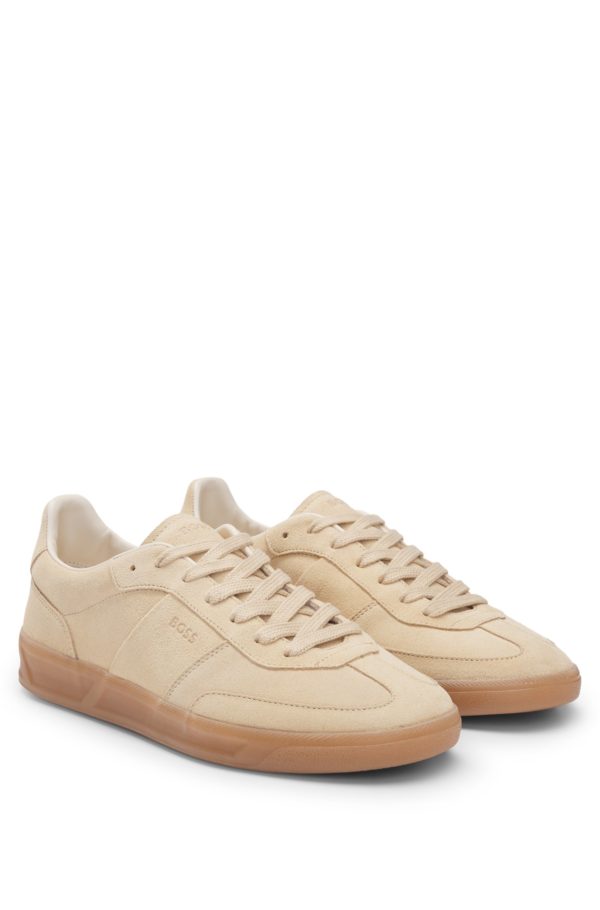 Hugo Boss Baskets lacées en cuir suédé à détail logoté