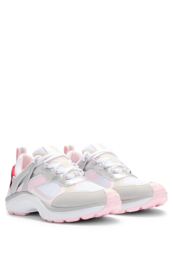 Hugo Boss Baskets style chaussures de course en mesh et cuir suédé