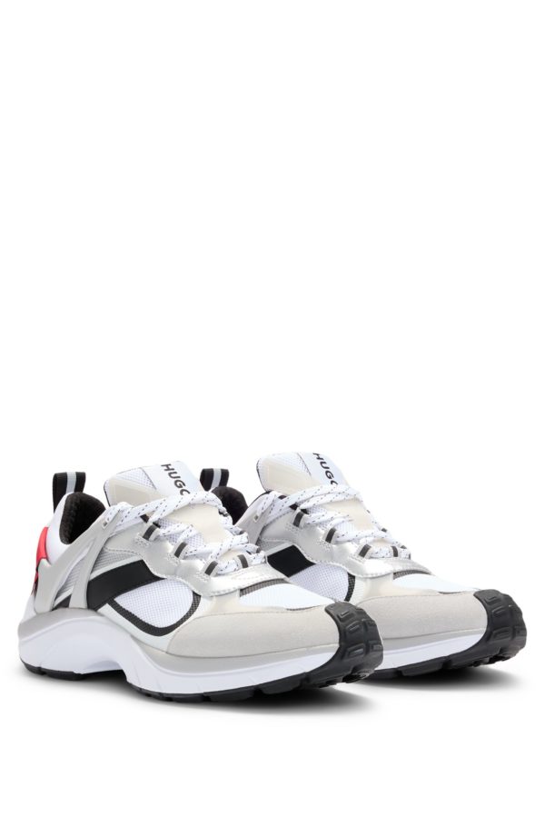Hugo Boss Baskets style chaussures de course en mesh et cuir suédé