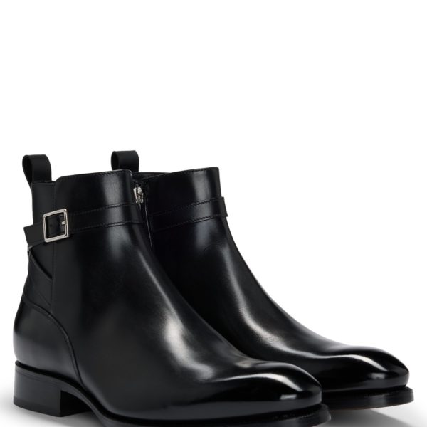 Bottes Jodhpur en cuir avec fermeture éclair et bride à boucle – Hugo Boss