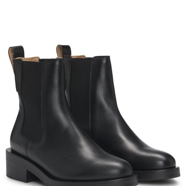 Hugo Boss Bottines Chelsea en cuir avec rivet logoté