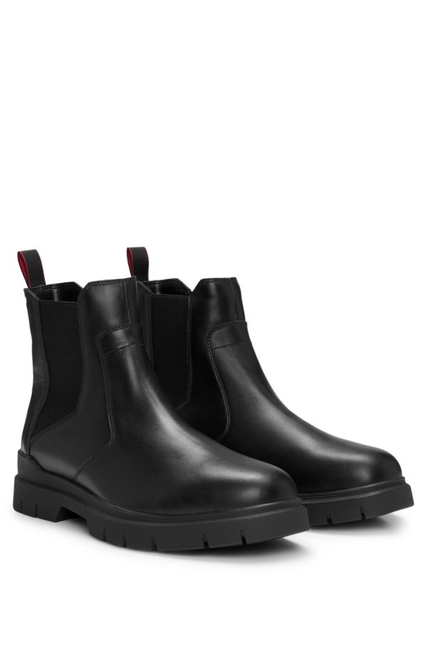 Hugo Boss Bottines en cuir avec semelle extérieure emblématique