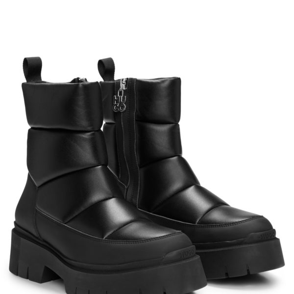 Hugo Boss Bottines en similicuir à effet matelassé