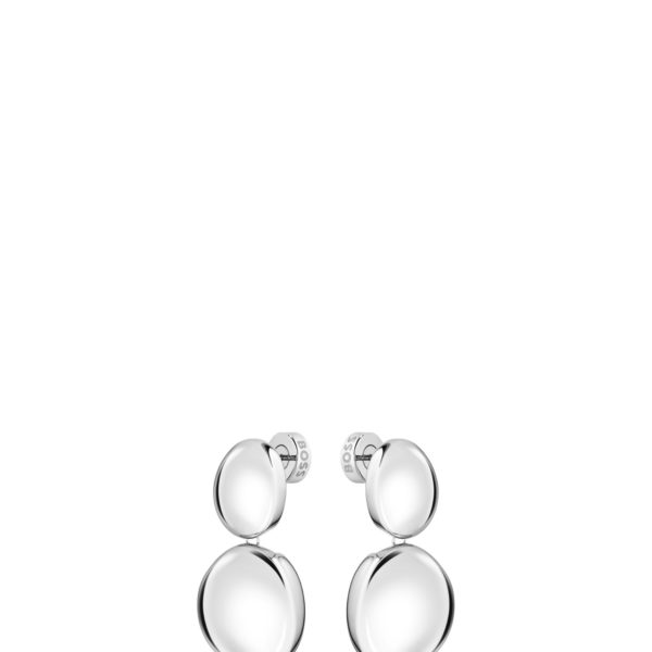 Hugo Boss Boucles d’oreilles argentées façon galets