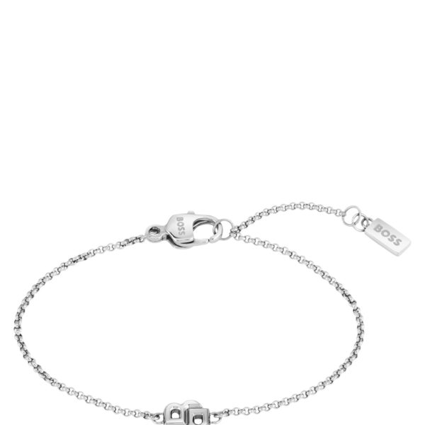 Hugo Boss Bracelet argenté à monogramme Double B