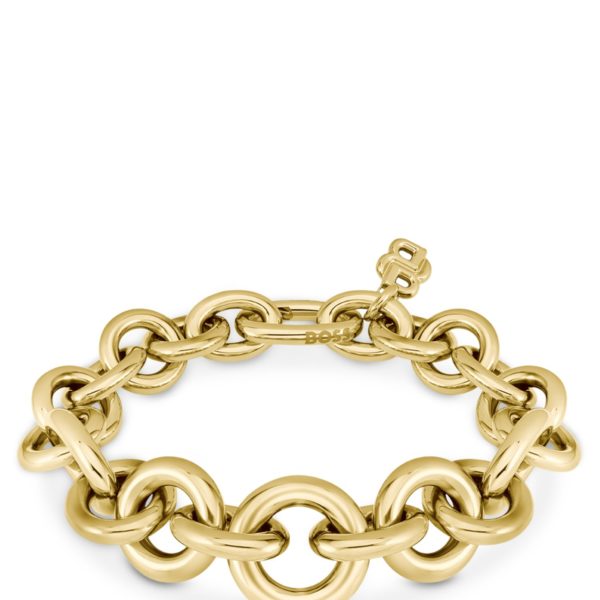 Hugo Boss Bracelet doré à maillons ronds et ovales