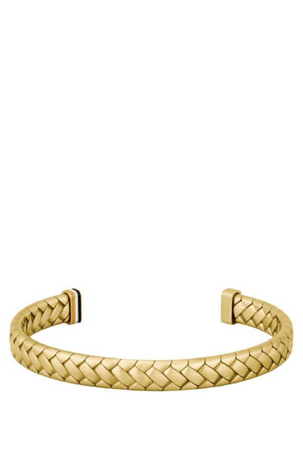 Hugo Boss Bracelet doré à motif chevrons