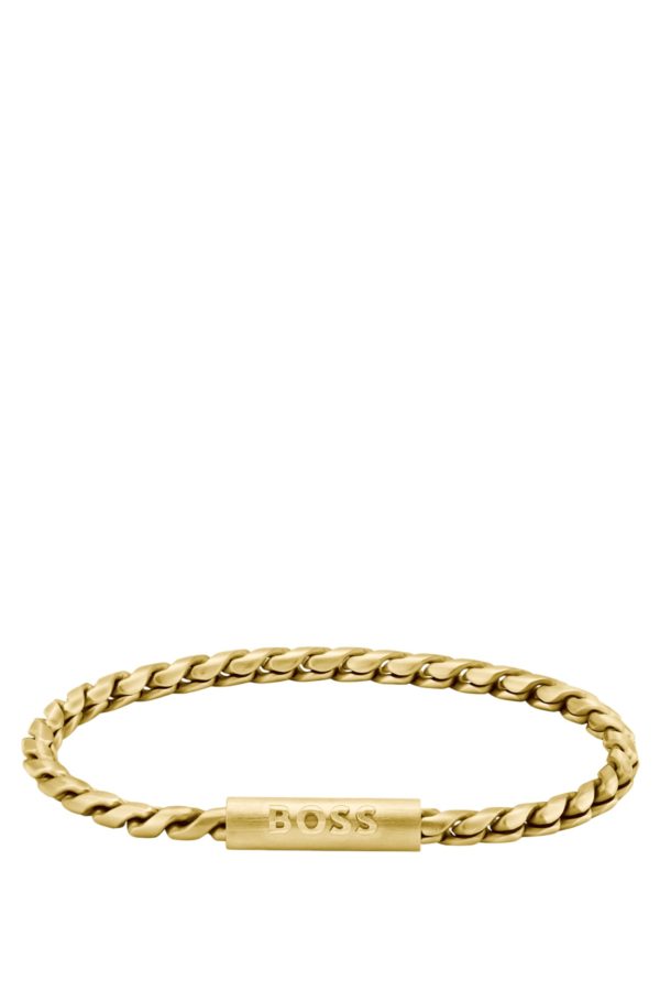 Hugo Boss Bracelet doré avec chaîne tressée