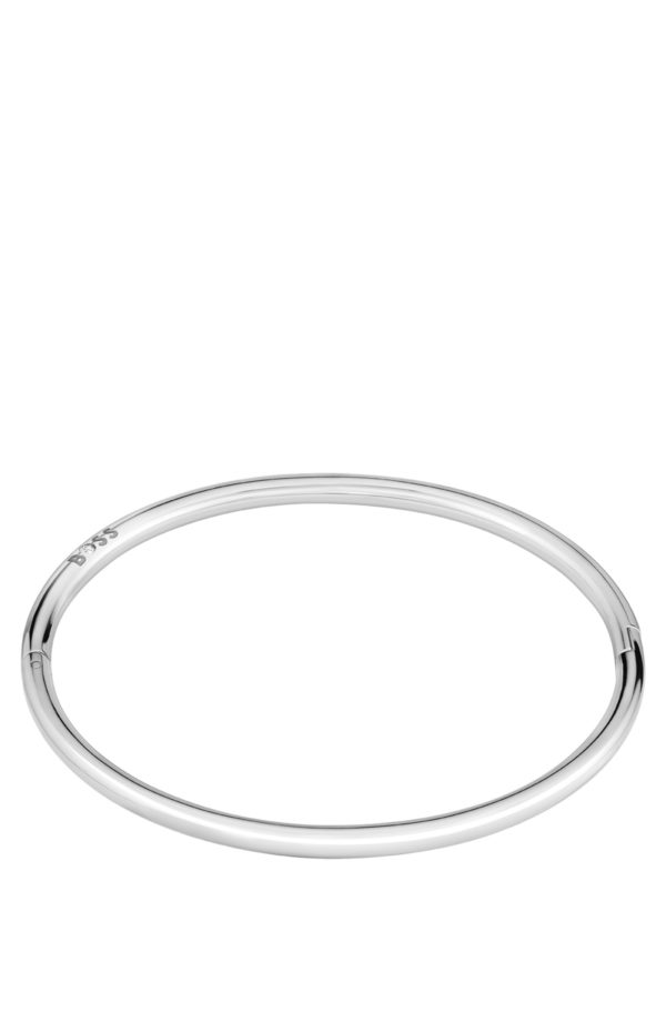 Hugo Boss Bracelet jonc argenté avec détail logo