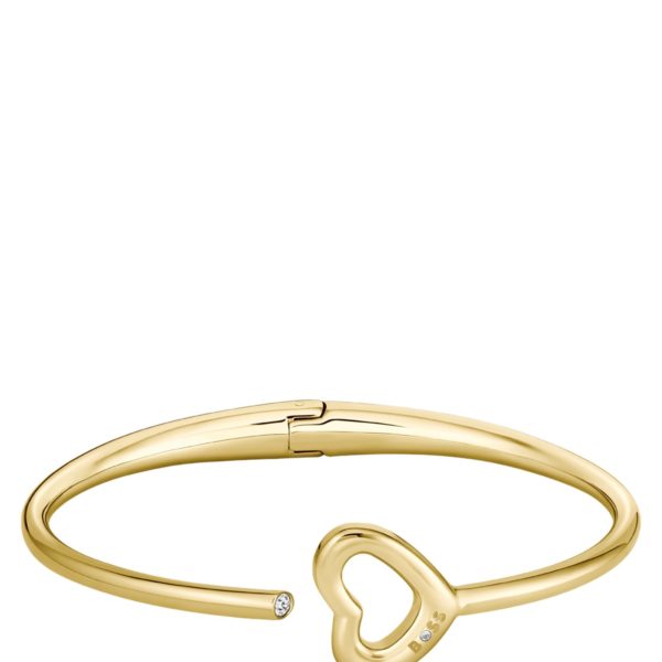 Hugo Boss Bracelet jonc doré avec détail cœur ouvert