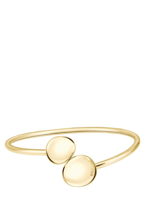 Hugo Boss Bracelet jonc doré façon galets