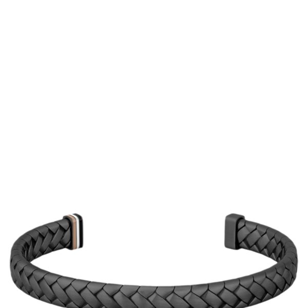 Hugo Boss Bracelet noir à motif chevrons