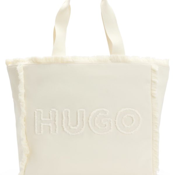 Hugo Boss Cabas en toile avec finitions frangées