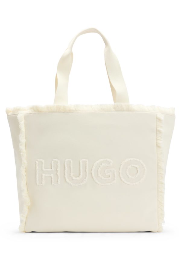 Hugo Boss Cabas en toile avec finitions frangées