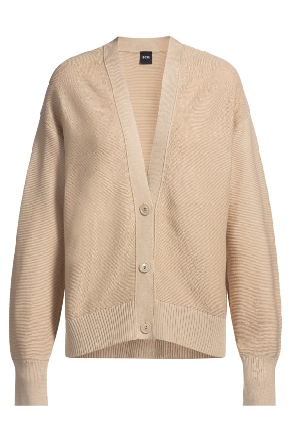 Hugo Boss Cardigan à col V en coton structuré