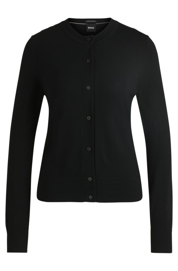 Hugo Boss Cardigan en laine mérinos boutonné sur le devant
