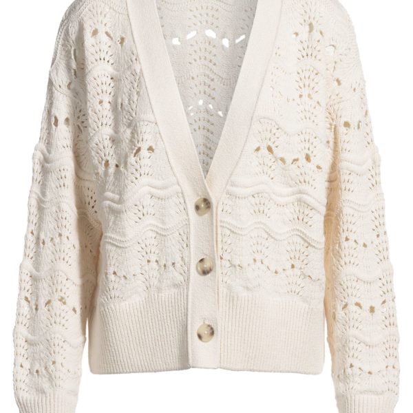 Hugo Boss Cardigan en maille ajourée de coton mélangé
