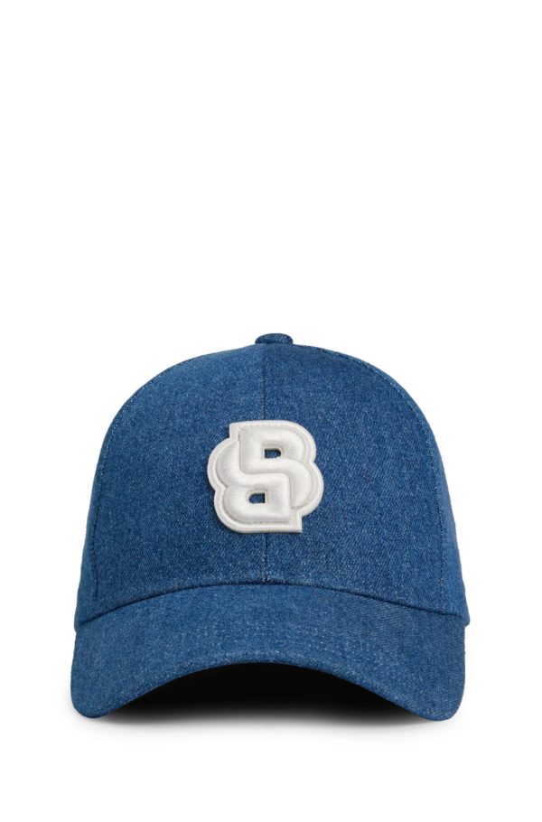 Hugo Boss Casquette en denim bleu à monogramme Double B