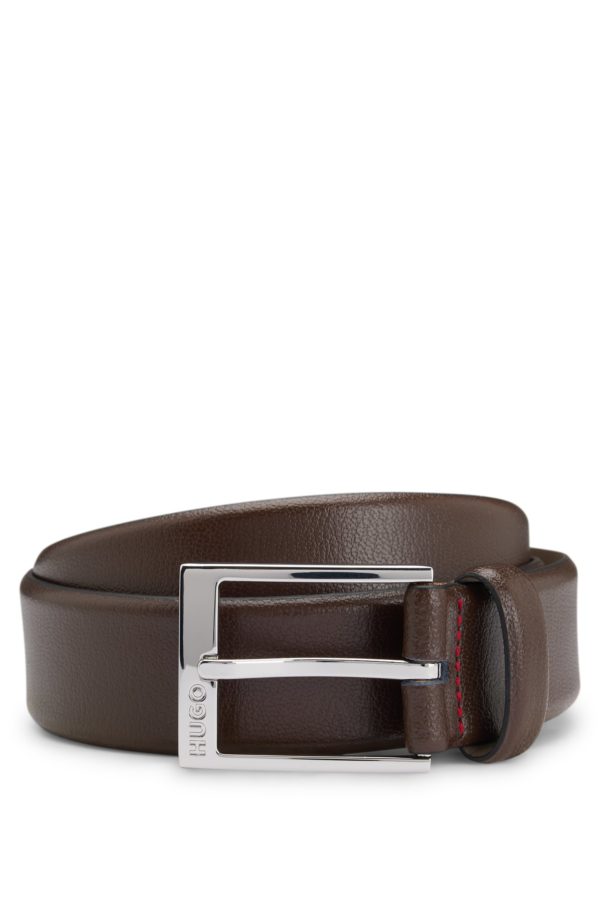 Hugo Boss Ceinture en cuir grainé avec boucle à logo gravé